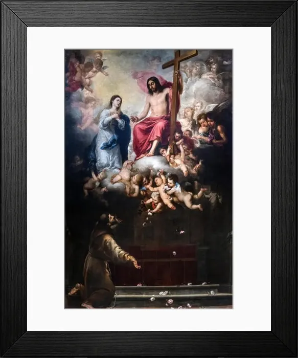 Framed Print : The Jubilee of the Porciuncula (El Jubileo de la Porciuncula) by Bartolomé-Esteban Murillo (1617-1682)