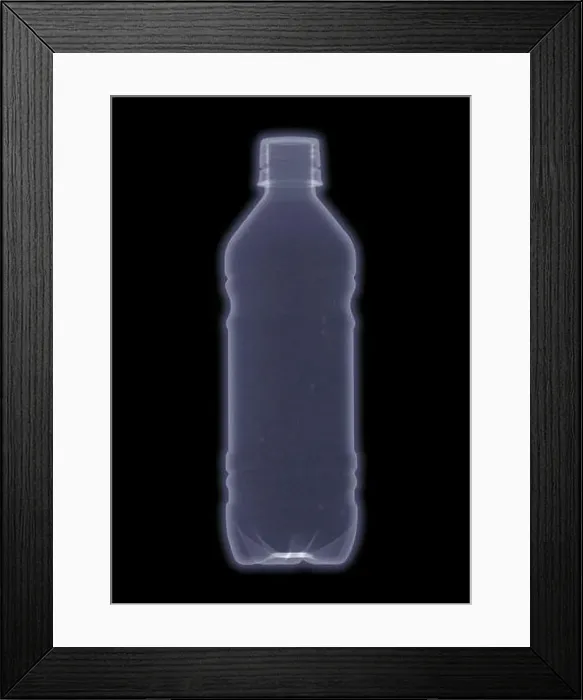 Framed Print : Plastic water bottle, X-ray Framed Print : Plastic water bottle, X-ray