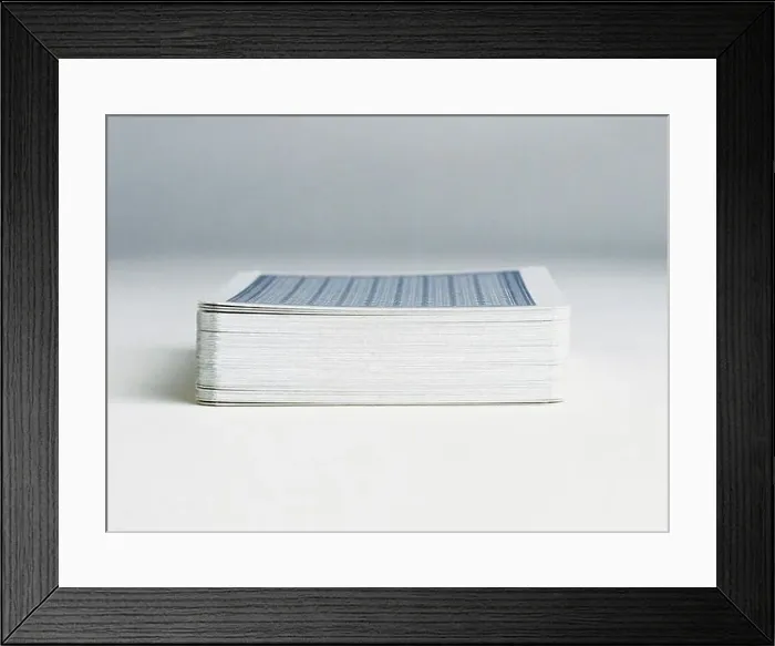 Framed Print : Deck of cards, side view, close up Framed Print : Deck of cards, side view, close up