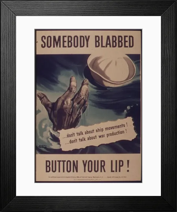 Framed Print : SOMEBODY BLABBED. BUTTON YOUR LIP! Framed Print : SOMEBODY BLABBED. BUTTON YOUR LIP!