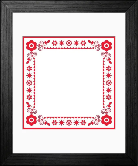 Framed Print : Polish retro floral folk art square frame or border vector design, perfect for greeting card or wedding invitation Framed Print : Polish retro floral folk art square frame or border vector design, perfect for greeting card or wedding invitation