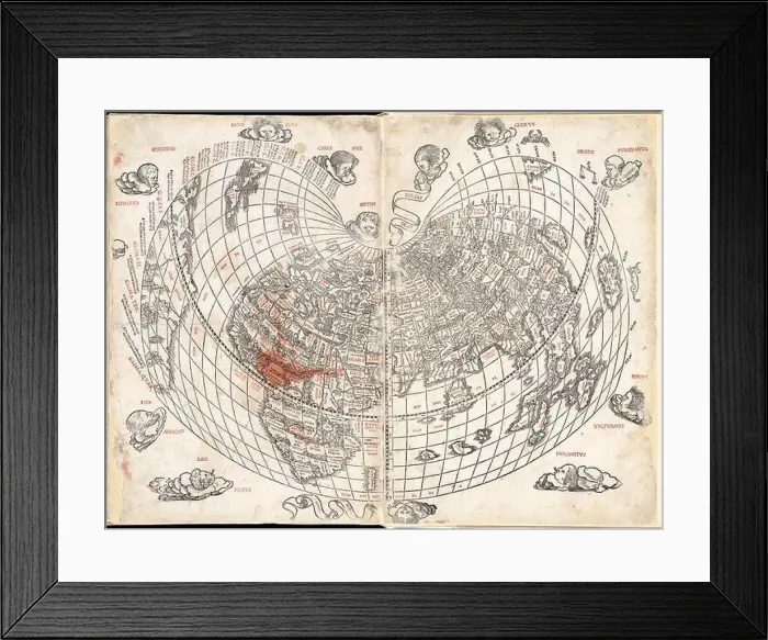 Framed Print : [World map]. Title supplied by cataloger