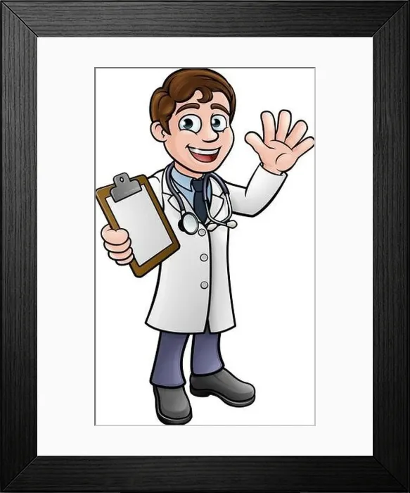 Framed Print : Doctor Cartoon Character Framed Print : Doctor Cartoon Character
