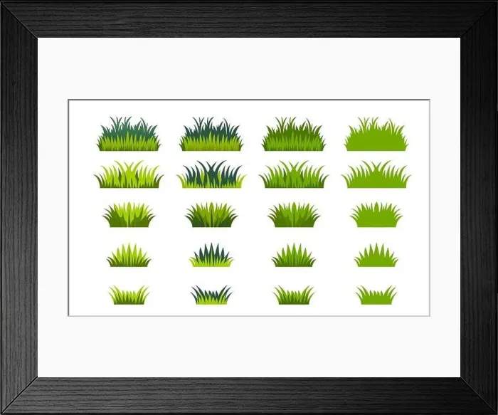 Framed Print : Grass vector. On a white background