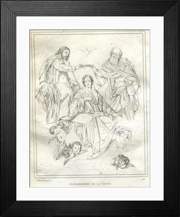 Framed Print : CORONATION OF THE VIRGIN.VELASQUEZ. Museum of Painting and Sculpture, DRAWN AND ENGRAVING BY REVEIL.LONDYN.PARIS 1833 Framed Print : CORONATION OF THE VIRGIN.VELASQUEZ. Museum of Painting and Sculpture, DRAWN AND ENGRAVING BY REVEIL.LONDYN.PARIS 1833
