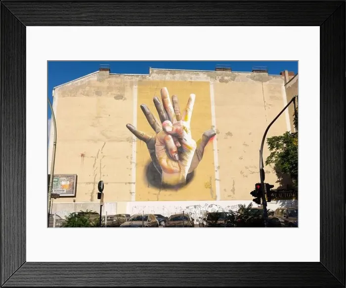 Framed Print : Unter Der Hand An artful facade painting by Case Maclaim Framed Print : Unter Der Hand An artful facade painting by Case Maclaim