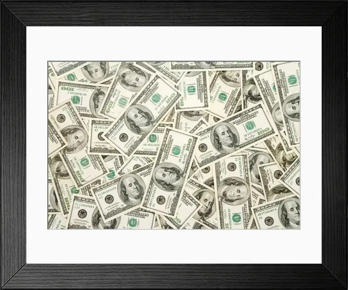 Framed Print : US Dollars Pattern for background Framed Print : US Dollars Pattern for background