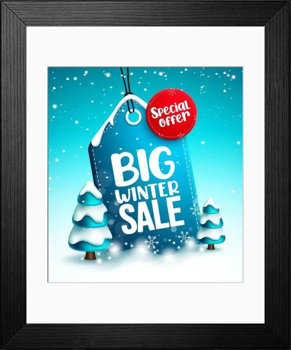 Framed Print : Winter sale tag vector design