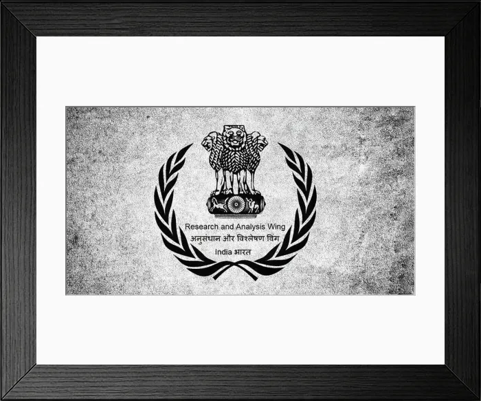 Framed Print : Flag of Research and Analysis Wing (R.A.W.) printed on textured wall background. Foreign intelligence agency of India Framed Print : Flag of Research and Analysis Wing (R.A.W.) printed on textured wall background. Foreign intelligence agency of India