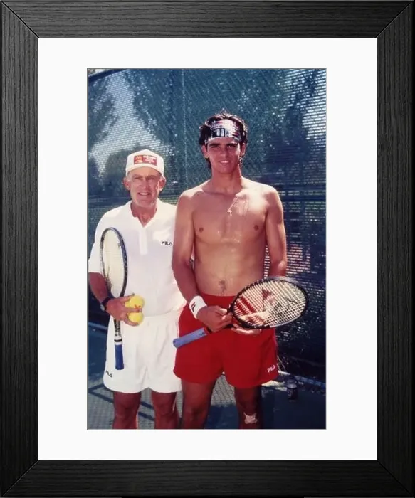 Framed Print : Australian tennis players Mark Philippoussis and Tony Roche, 1996 Framed Print : Australian tennis players Mark Philippoussis and Tony Roche, 1996