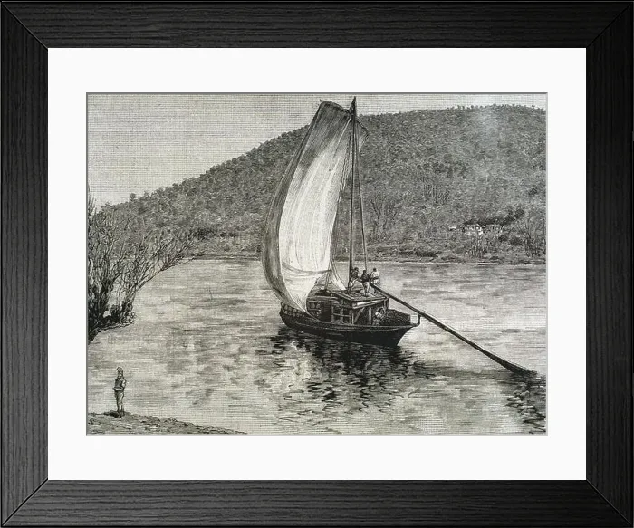 Framed Print : PORTUGAL SIGLO XIX. ORILLAS DEL RIO DUERO, CERCANIAS DE OPORTO'. Grabado por Llonch en La Ilustración, 1887 Framed Print : PORTUGAL SIGLO XIX. ORILLAS DEL RIO DUERO, CERCANIAS DE OPORTO'. Grabado por Llonch en La Ilustración, 1887