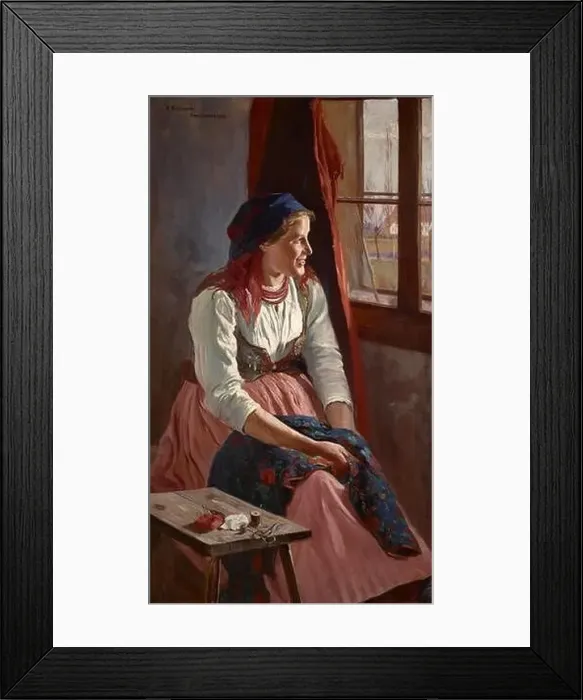 Framed Print : Polski: Dziewczyna przy oknie Framed Print : Polski: Dziewczyna przy oknie