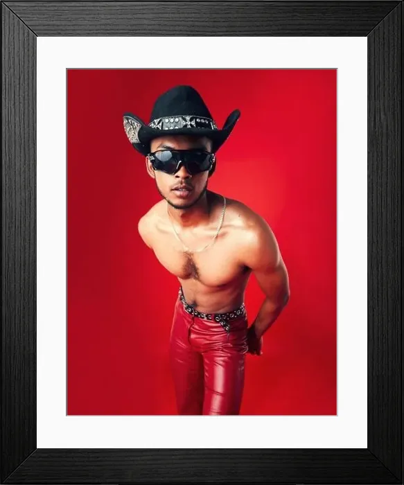 Framed Print : Fashion, man and cowboy in hat Framed Print : Fashion, man and cowboy in hat