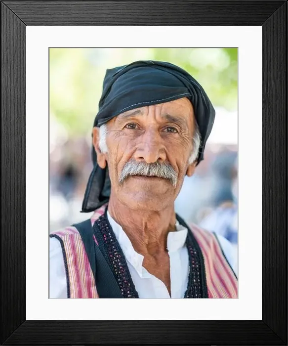Framed Print : Portrait of a Cypriot man in traditional dress at the Statos-Agios Fotios Rural Festival, Paphos region, Cyprus Framed Print : Portrait of a Cypriot man in traditional dress at the Statos-Agios Fotios Rural Festival, Paphos region, Cyprus