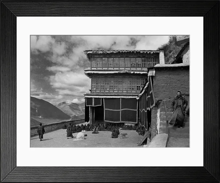 Framed Print : Monks at Drigung Monastery in central Tibet make prayers for the dead at this sky burial location - Tibet 1995 Framed Print : Monks at Drigung Monastery in central Tibet make prayers for the dead at this sky burial location - Tibet 1995