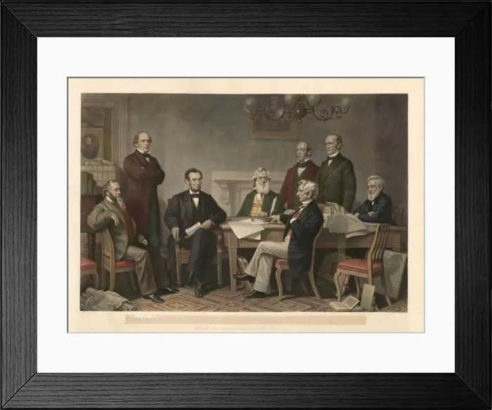 Framed Print : The First Reading of the Emancipation Proclamation before the Cabinet 1866 Framed Print : The First Reading of the Emancipation Proclamation before the Cabinet 1866