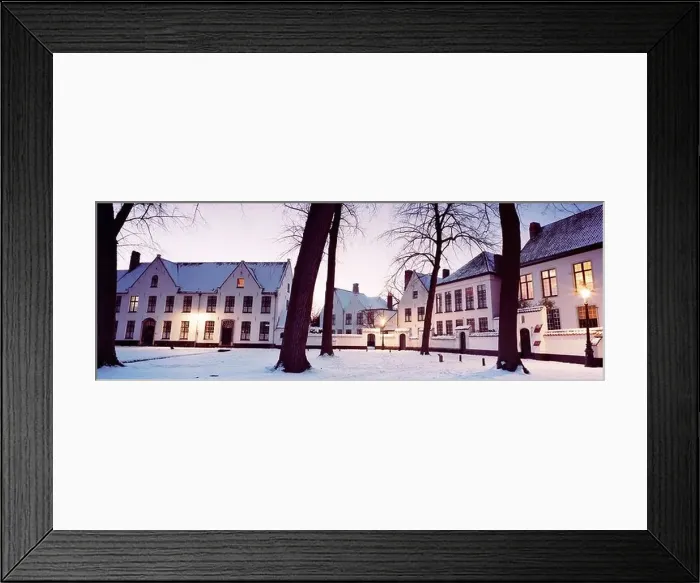 Framed Print : Panoramic view of the snow-covered Flemish Beguinage in Bruges historic center, Bruges, West Flanders, Belgium Framed Print : Panoramic view of the snow-covered Flemish Beguinage in Bruges historic center, Bruges, West Flanders, Belgium