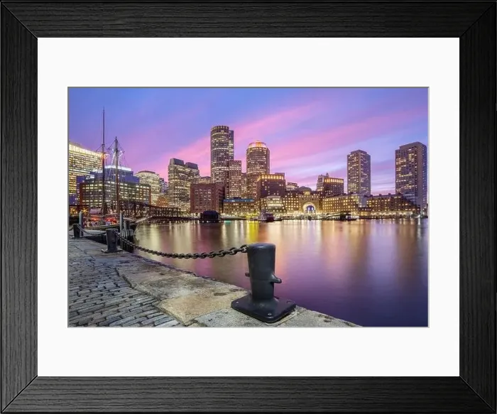 Framed Print : Sunset Boston Skyline, Ma. from Fan Pier Park Framed Print : Sunset Boston Skyline, Ma. from Fan Pier Park
