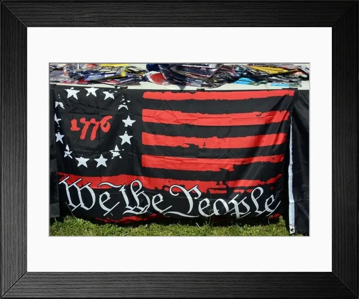 Framed Print : A patriotic We the People American constitution political flag on sale in Metaline Falls, Washington State, USA Framed Print : A patriotic We the People American constitution political flag on sale in Metaline Falls, Washington State, USA