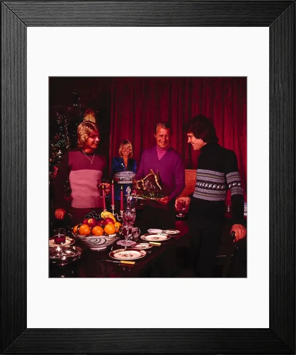 Framed Print : Christmas gathering 1960s 1970s Framed Print : Christmas gathering 1960s 1970s