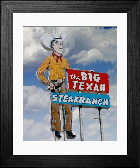 Framed Print : The Big Texan Steak Ranch in Amarillo in the Texas Panhandle is more than a restaurant Framed Print : The Big Texan Steak Ranch in Amarillo in the Texas Panhandle is more than a restaurant