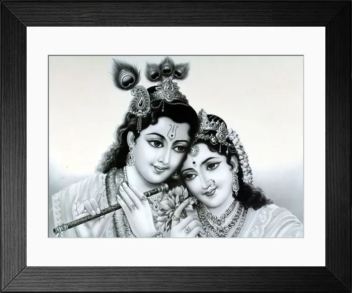 Framed Print : Krishna and Radha portrait Framed Print : Krishna and Radha portrait