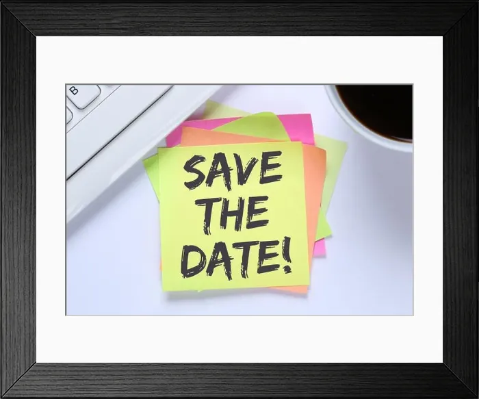 Framed Print : Save the date Termin Datum Einladung Verabredung Business Schreibtisch Computer Tastatur Framed Print : Save the date Termin Datum Einladung Verabredung Business Schreibtisch Computer Tastatur