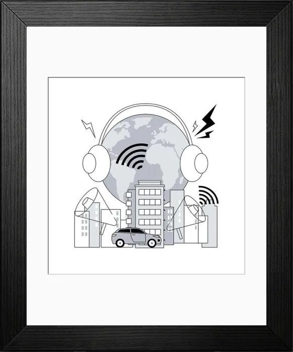Framed Print : Noise pollution abstract concept vector illustration Framed Print : Noise pollution abstract concept vector illustration