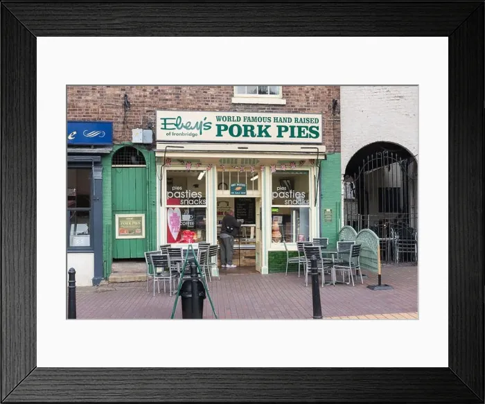 Framed Print : Eley's Pork Pie shop in Ironbridge, Telford, Shropshire Framed Print : Eley's Pork Pie shop in Ironbridge, Telford, Shropshire