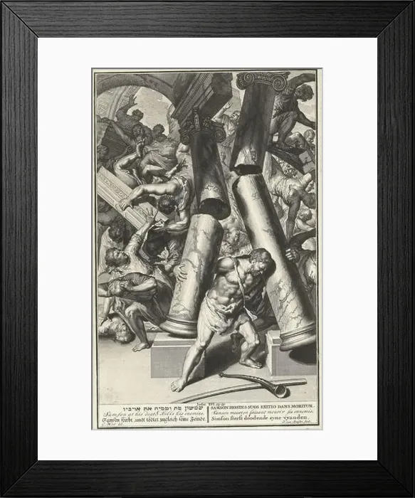 Framed Print : Samson destroys the pillars of the temple Framed Print : Samson destroys the pillars of the temple