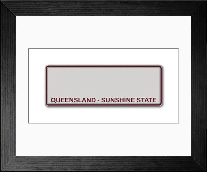 Framed Print : Car number plate. Vehicle registration license of Queensland State of Australia Framed Print : Car number plate. Vehicle registration license of Queensland State of Australia