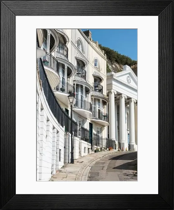 Framed Print : View of the Georgian (Regency) Pelham Court on the seafront at Hastings Framed Print : View of the Georgian (Regency) Pelham Court on the seafront at Hastings