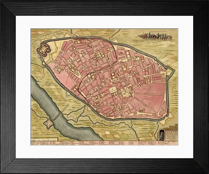 Framed Print : Antique map of Cremona, Italy. Atlas of fortifications and battles Framed Print : Antique map of Cremona, Italy. Atlas of fortifications and battles