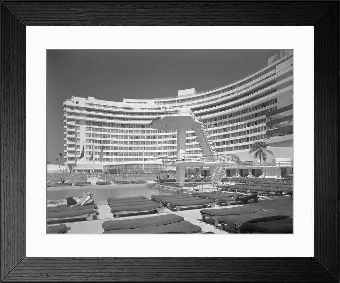 Framed Print : Fontainebleau Hotel, Miami Beach, Florida. Abstract / medium: Gottscho-Schleisner Collection Framed Print : Fontainebleau Hotel, Miami Beach, Florida. Abstract / medium: Gottscho-Schleisner Collection