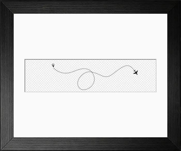 Framed Print : Airplane line path vector icon of air plane flight route with start point and dash line trace Framed Print : Airplane line path vector icon of air plane flight route with start point and dash line trace