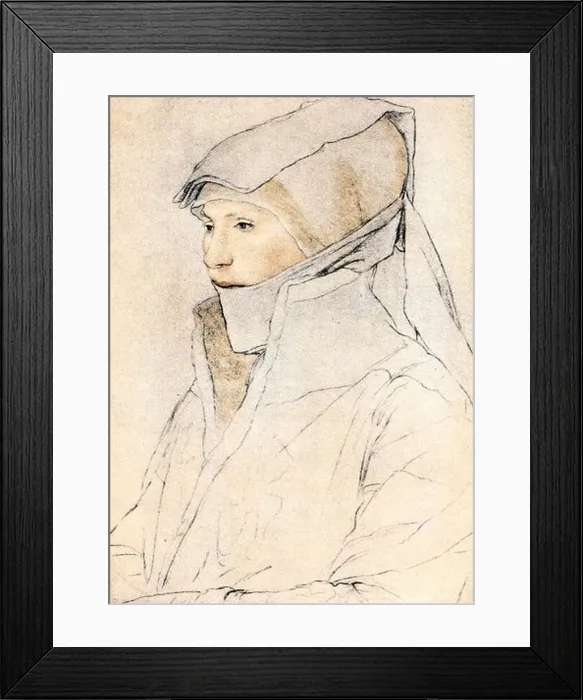 Framed Print : Sketch by Hans Holbein the Younger; Portrait of Dorothea Meyer, wife of Jakob Meyer, Mayor of Basel, 1525 / 26 Framed Print : Sketch by Hans Holbein the Younger; Portrait of Dorothea Meyer, wife of Jakob Meyer, Mayor of Basel, 1525 / 26
