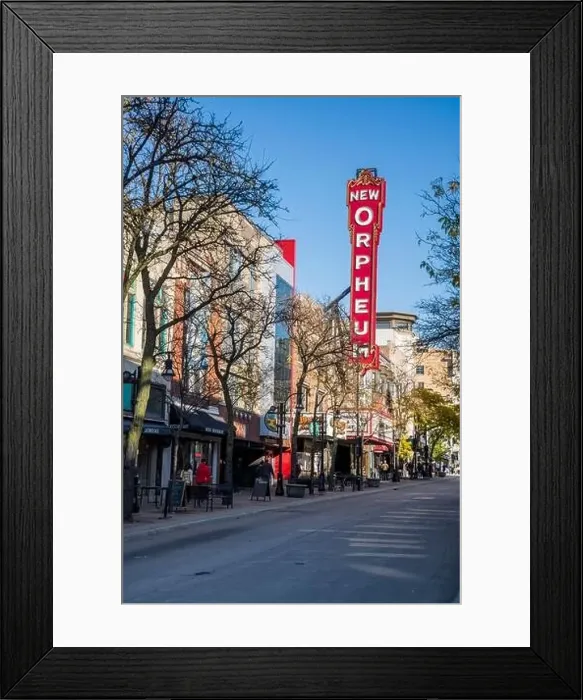 Framed Print : Orpheum Theatre, a live performance and musical theater in downtown Madison on State Street, Madison, Wisconsin, USA Framed Print : Orpheum Theatre, a live performance and musical theater in downtown Madison on State Street, Madison, Wisconsin, USA