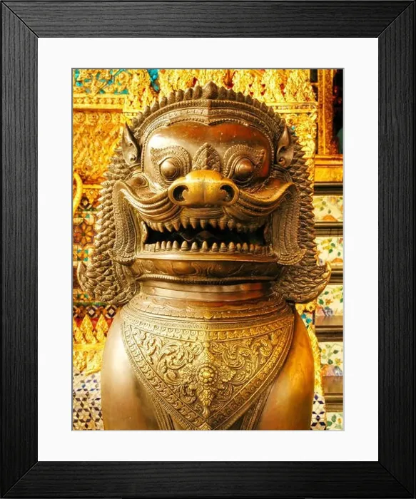 Framed Print : Guardian statues daemon dogs on entrance of kings palace Bangkok, Thailand Framed Print : Guardian statues daemon dogs on entrance of kings palace Bangkok, Thailand