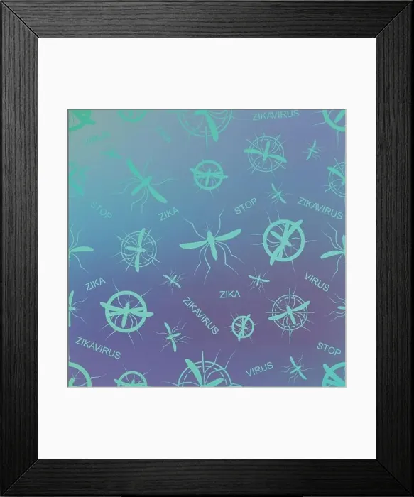 Framed Print : Zika virus pattern. Aedes Aegypti pattern texture background Framed Print : Zika virus pattern. Aedes Aegypti pattern texture background