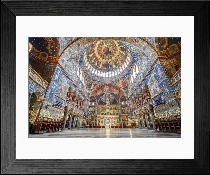 Framed Print : SIBIU, ROMANIA - Circa 2020: big church interior Framed Print : SIBIU, ROMANIA - Circa 2020: big church interior