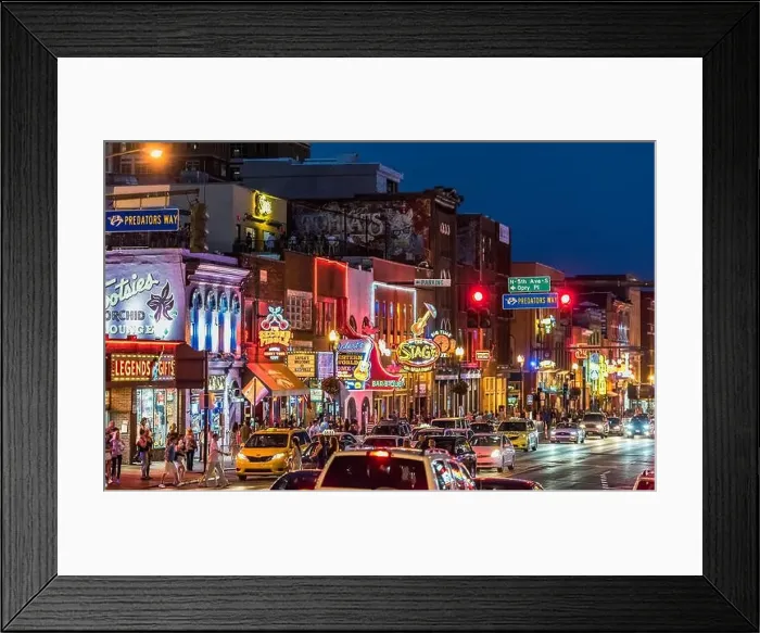 Framed Print : Country Music bars on Broadway, Nashville, Tennessee, USA Framed Print : Country Music bars on Broadway, Nashville, Tennessee, USA