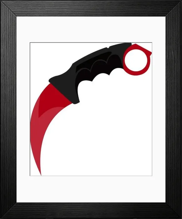 Framed Print : Karambit knife, illustration, vector on white background Framed Print : Karambit knife, illustration, vector on white background