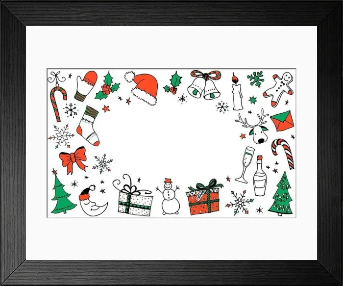 Framed Print : Christmas cartoon background with place for your text Framed Print : Christmas cartoon background with place for your text