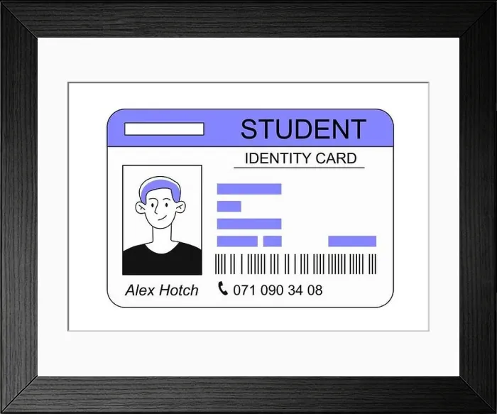 Framed Print : Student ID card Framed Print : Student ID card