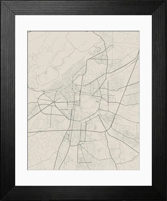 Framed Print : Vector map of Damascus, Syria. Urban city in Syria. road map poster illustration. Damascus map art Framed Print : Vector map of Damascus, Syria. Urban city in Syria. road map poster illustration. Damascus map art