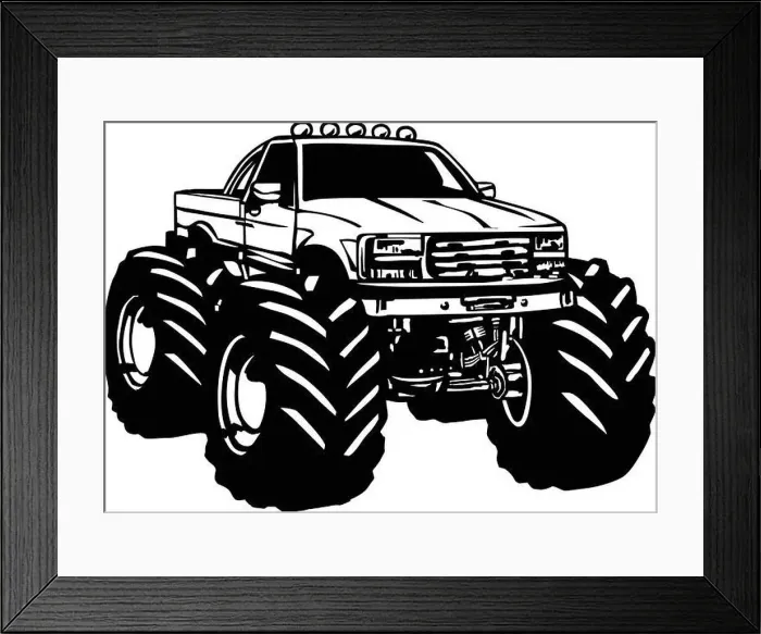 Framed Print : Monster Truck Cartoon Framed Print : Monster Truck Cartoon