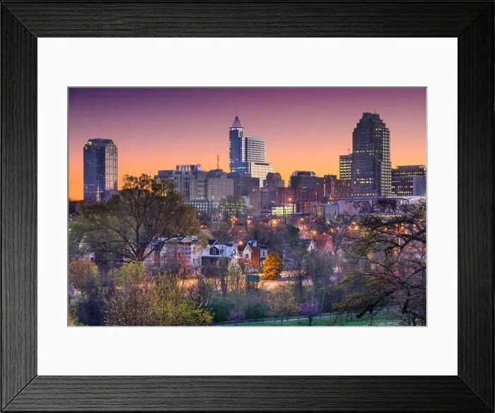Framed Print : Raleigh, North Carolina, USA skyline Framed Print : Raleigh, North Carolina, USA skyline