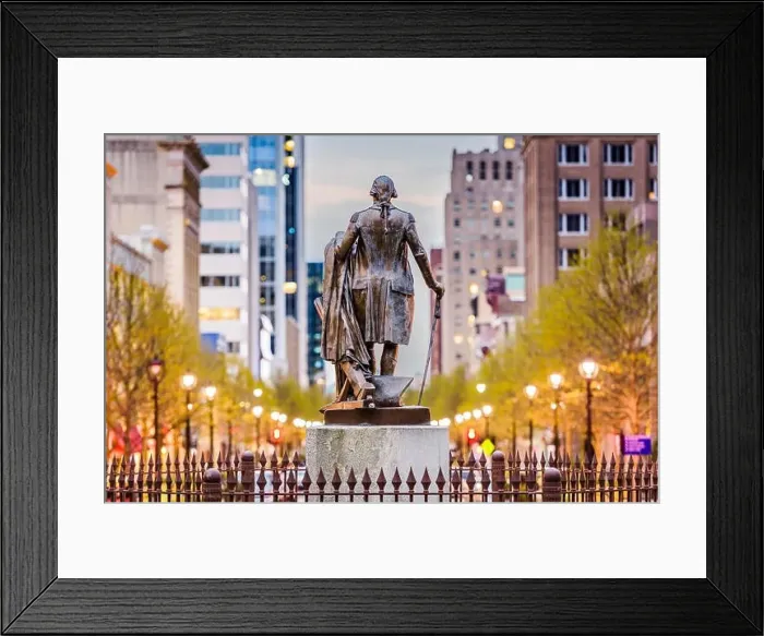 Framed Print : Raleigh, North Carolina, USA downtown as viewed from the Capitol Building grounds Framed Print : Raleigh, North Carolina, USA downtown as viewed from the Capitol Building grounds