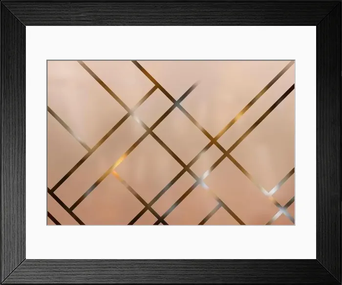 Framed Print : Front view of sandblasted or frosted glass with transparent decorative pattern Framed Print : Front view of sandblasted or frosted glass with transparent decorative pattern