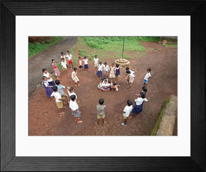 Framed Print : Katkari tribal children playing in school campus, Maharashtra, India Framed Print : Katkari tribal children playing in school campus, Maharashtra, India